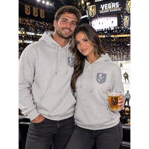 Y2K VTG Las Vegas Golden Knights Hoodie Sweatshirt Lt Grey Heather Large